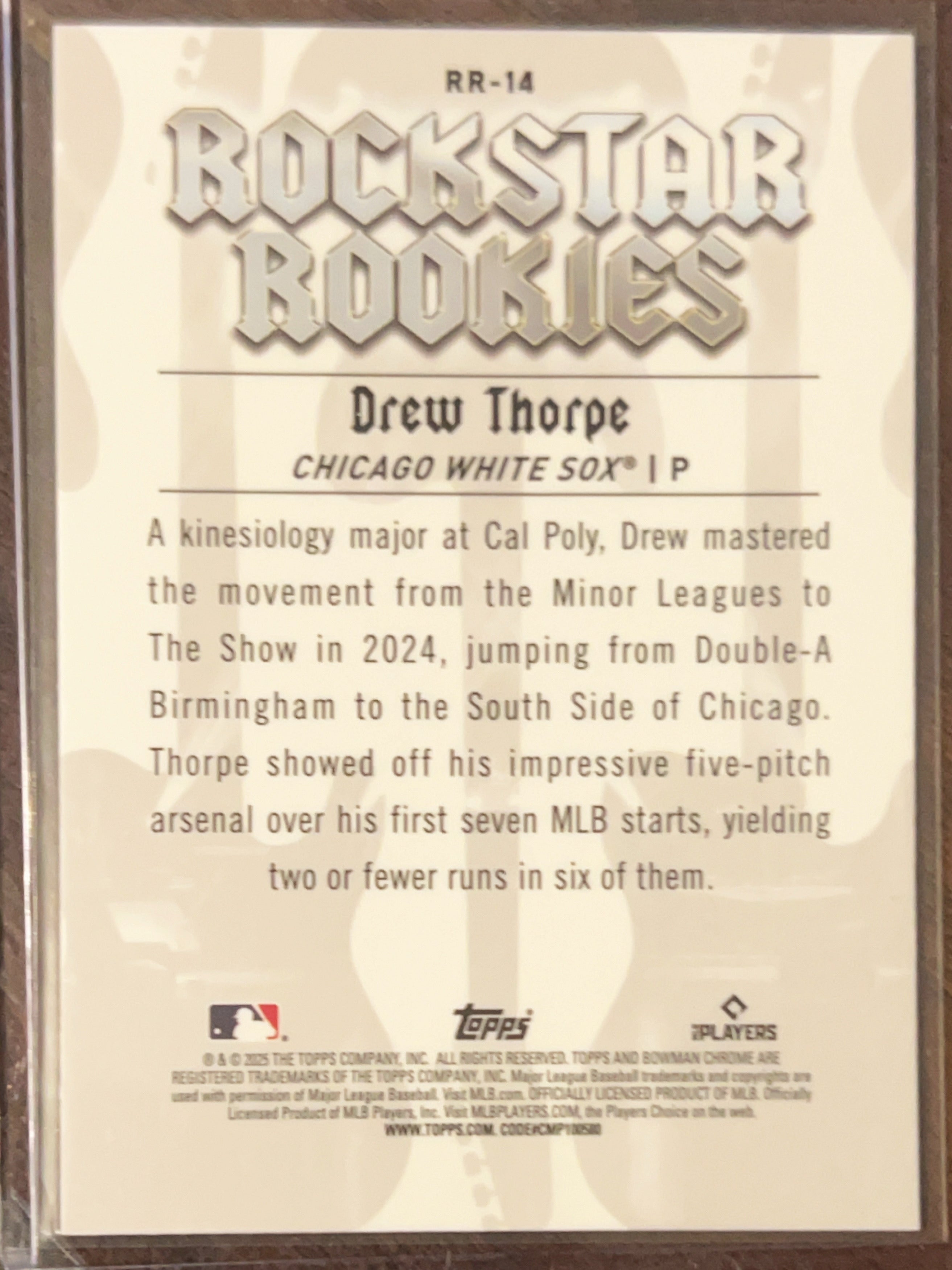 2025 Bowman Chrome Rockstar Rookies Drew Thorpe #RR-14 RC