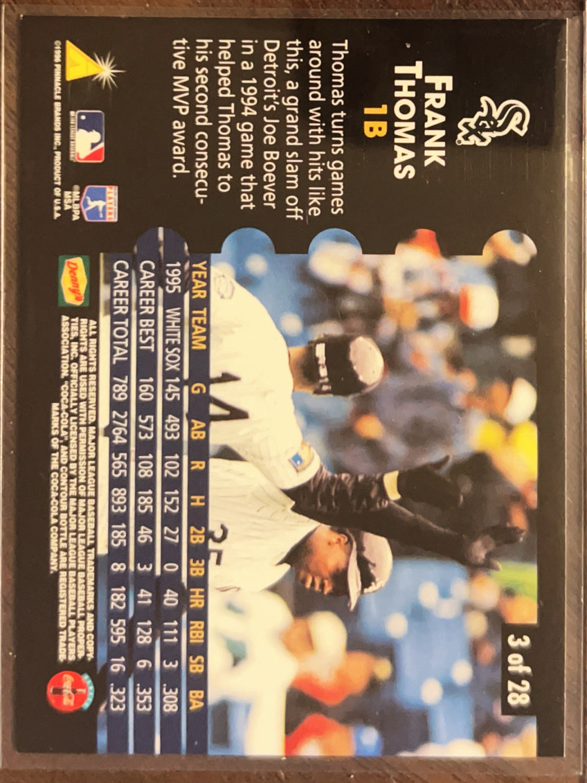 1996 Pinnacle Denny's Hologram Frank Thomas #3 of 28