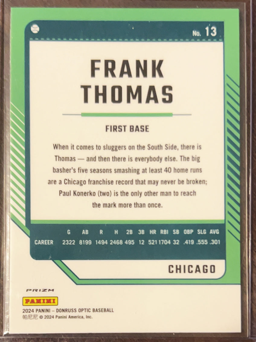 2024 Panini Donruss Optic Prizm Frank Thomas #13 Orange Velocity