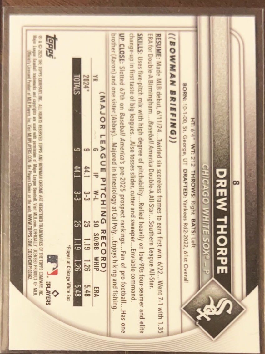 2024 Bowman Chrome Drew Thorpe #8 Mojo Refractor RC