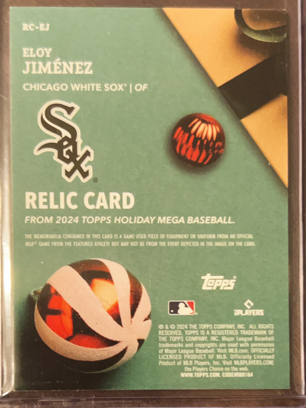 2024 Topps Holiday Mega Baseball Eloy Jiménez #RC-EJ Relic Card