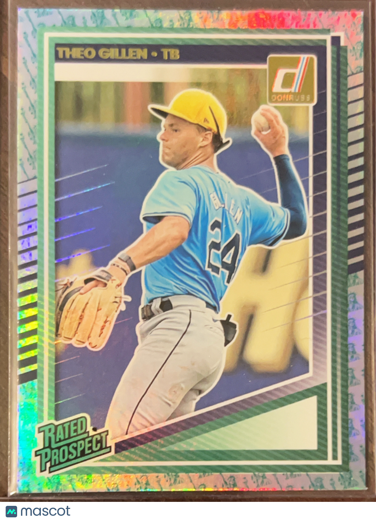2025 Panini Donruss Baseball Theo Gillen #172 Liberty Holo Rated Prospect