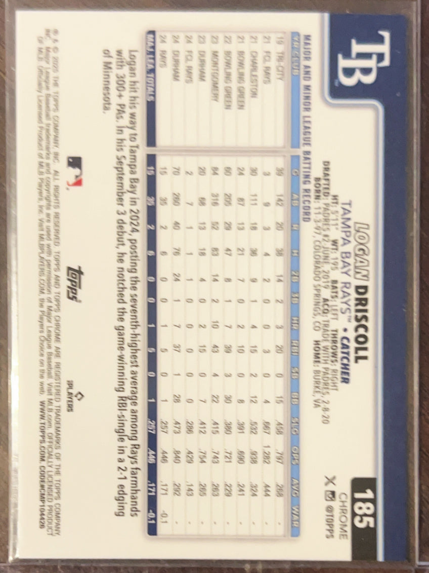 2025 Topps Chrome Logan Driscoll #185 RayWave Refractor RC