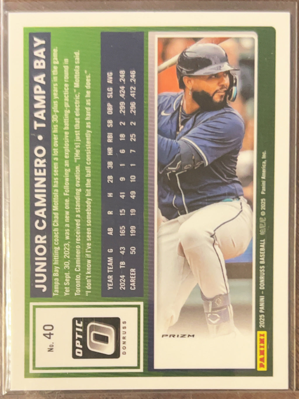 2025 Panini Donruss Optic Prizm Junior Caminero #40