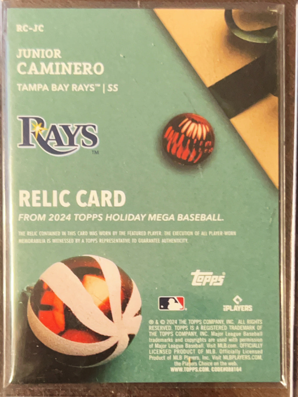 2024 Topps Holiday Mega Baseball Junior Caminero #RC-JC RC