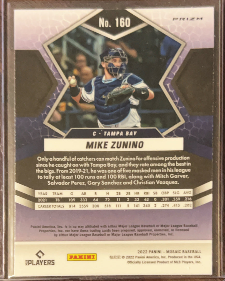 2022 Panini Mosaic Prizm Mike Zunino #160 Green