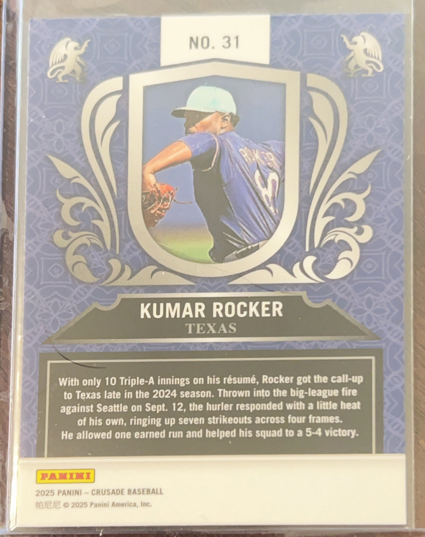2025 Panini Crusade Baseball Kumar Rocker #31 Blue Prizm RC