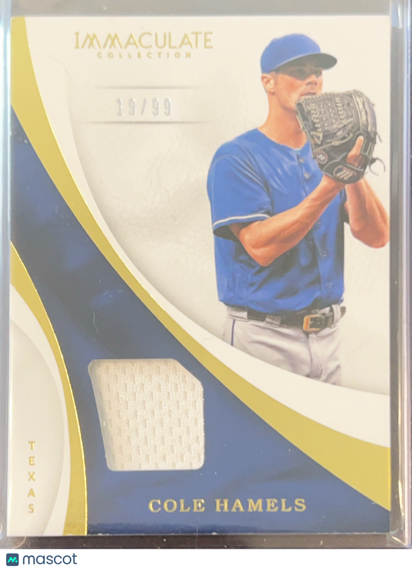 2017 Panini Immaculate Collection Cole Hamels #S-CH /99 Memorabilia