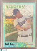 2024 Topps Heritage Josh Jung #107 Aqua Sparkle Foilboard /75