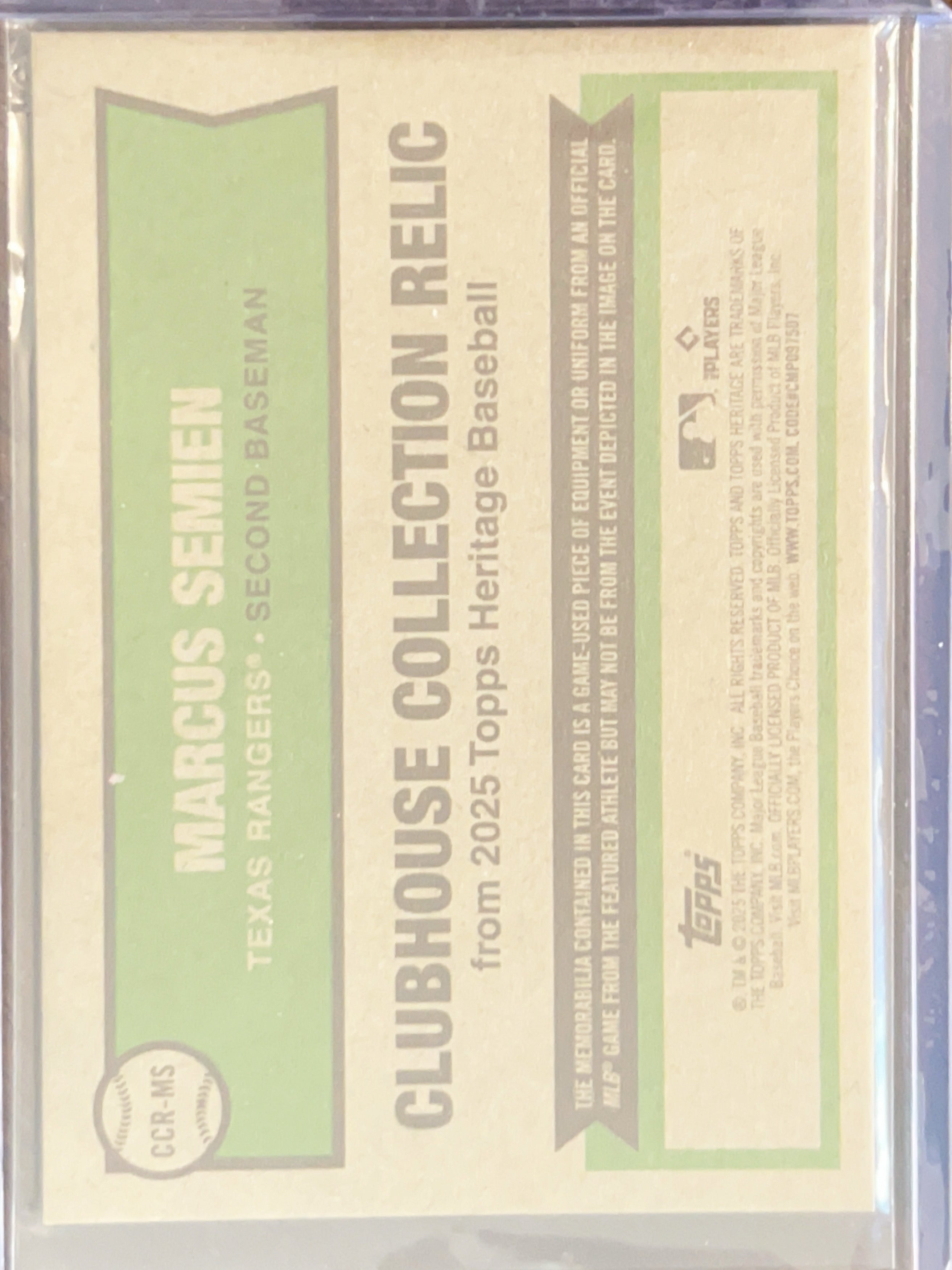 2025 Topps Heritage Clubhouse Collection Marcus Semien #CCR-MS