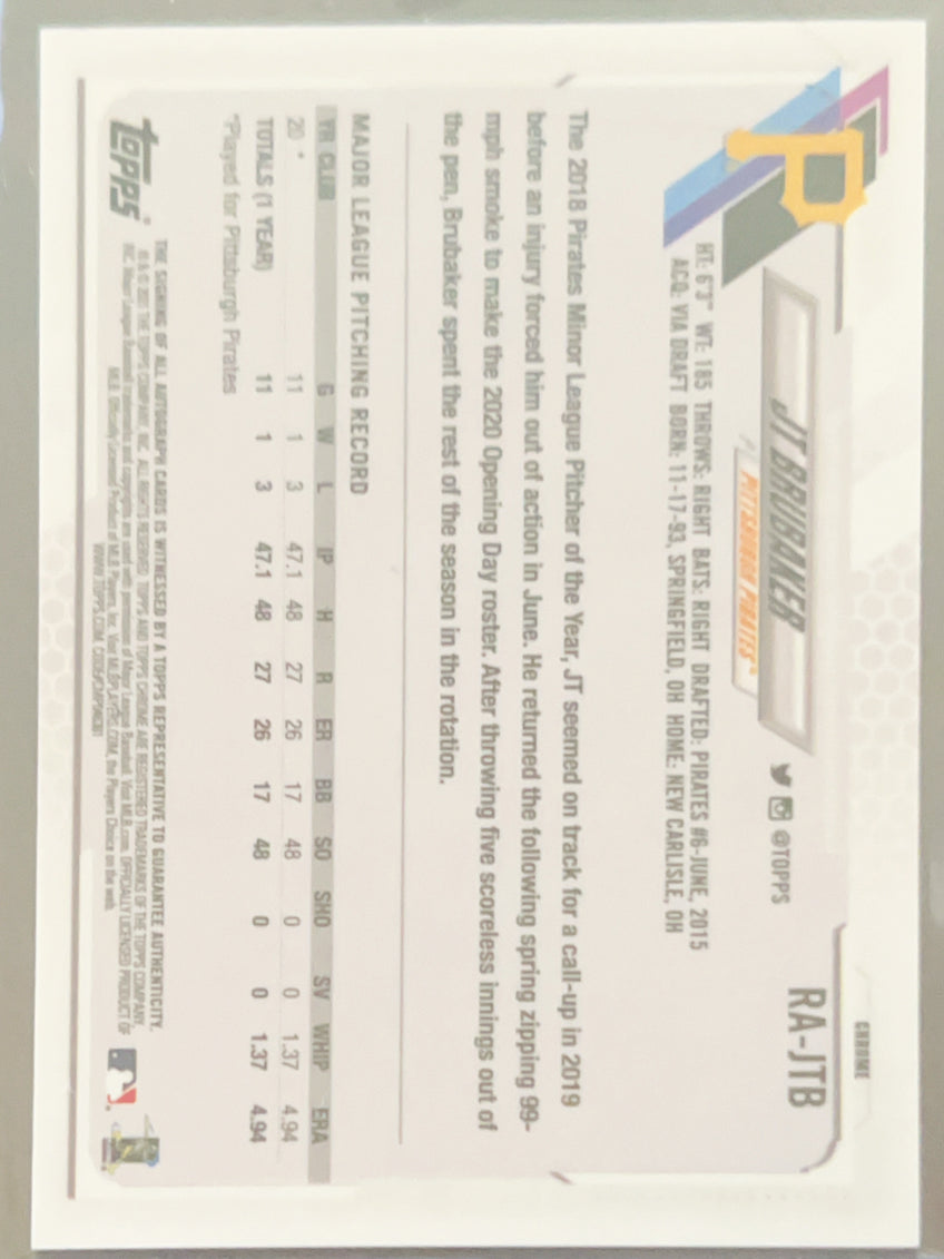 2021 Topps Chrome JT Brubaker #RA-JTB RC