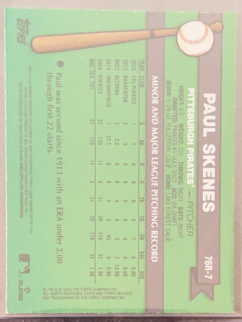 2025 Topps Heritage Paul Skenes #76R-7