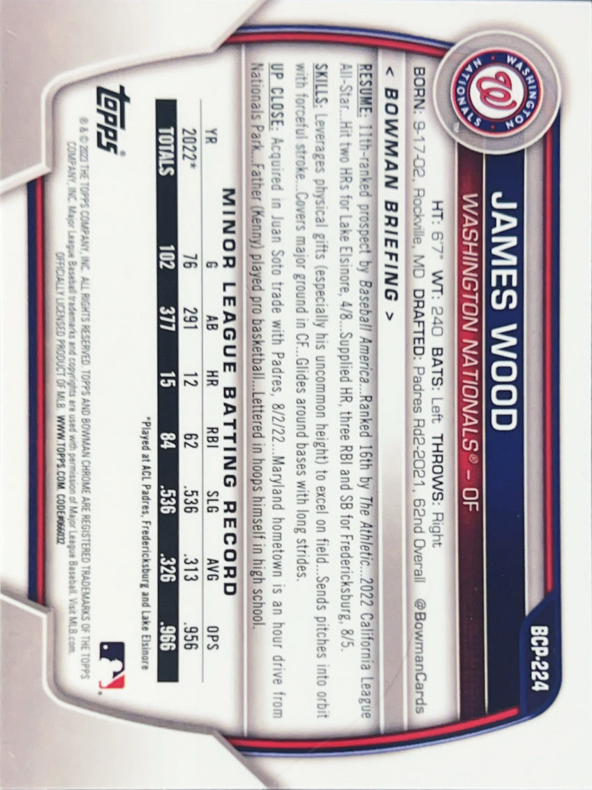 2023 Bowman Chrome Mojo James Wood #BCP-224 Mega Box Refractor