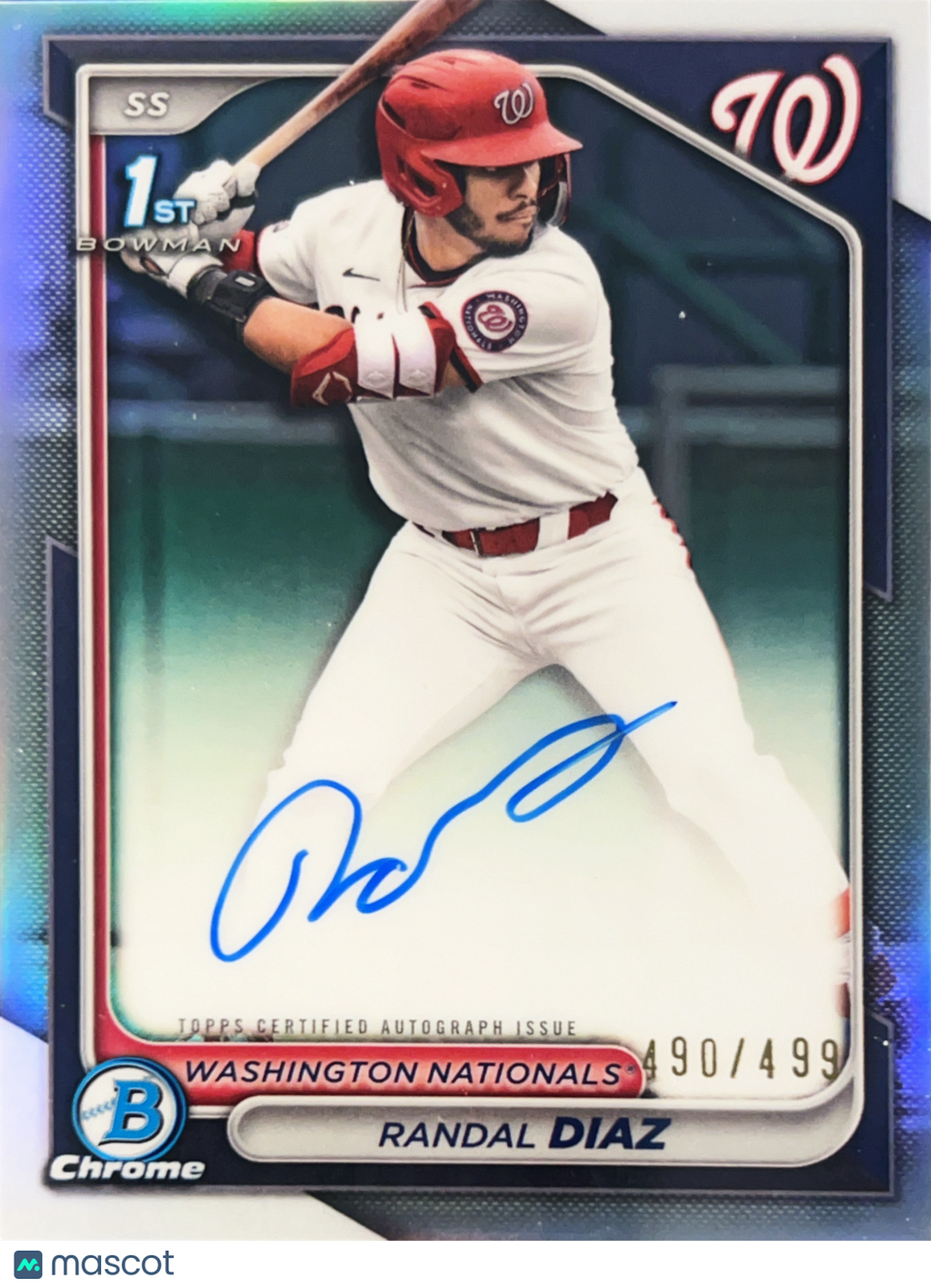 2024 Bowman Chrome Randal Diaz #CPA-RD Refractor /499 1st Bowman Auto