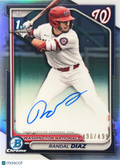 2024 Bowman Chrome Randal Diaz #CPA-RD Refractor /499 1st Bowman Auto