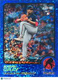 2022 Topps Heritage Josiah Gray #125 Blue Sparkle RC