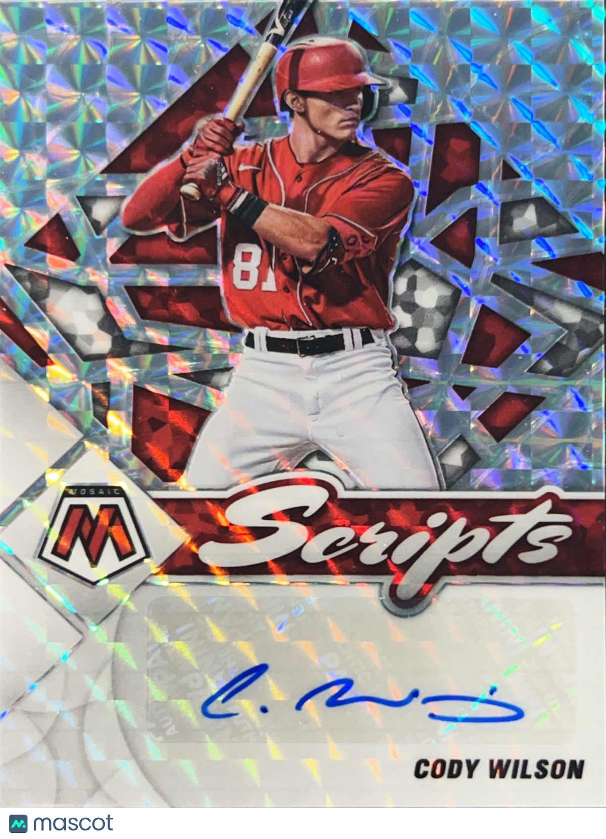 2022 Panini Mosaic Prizm Scripts Cody Wilson #SC-CW Silver Auto