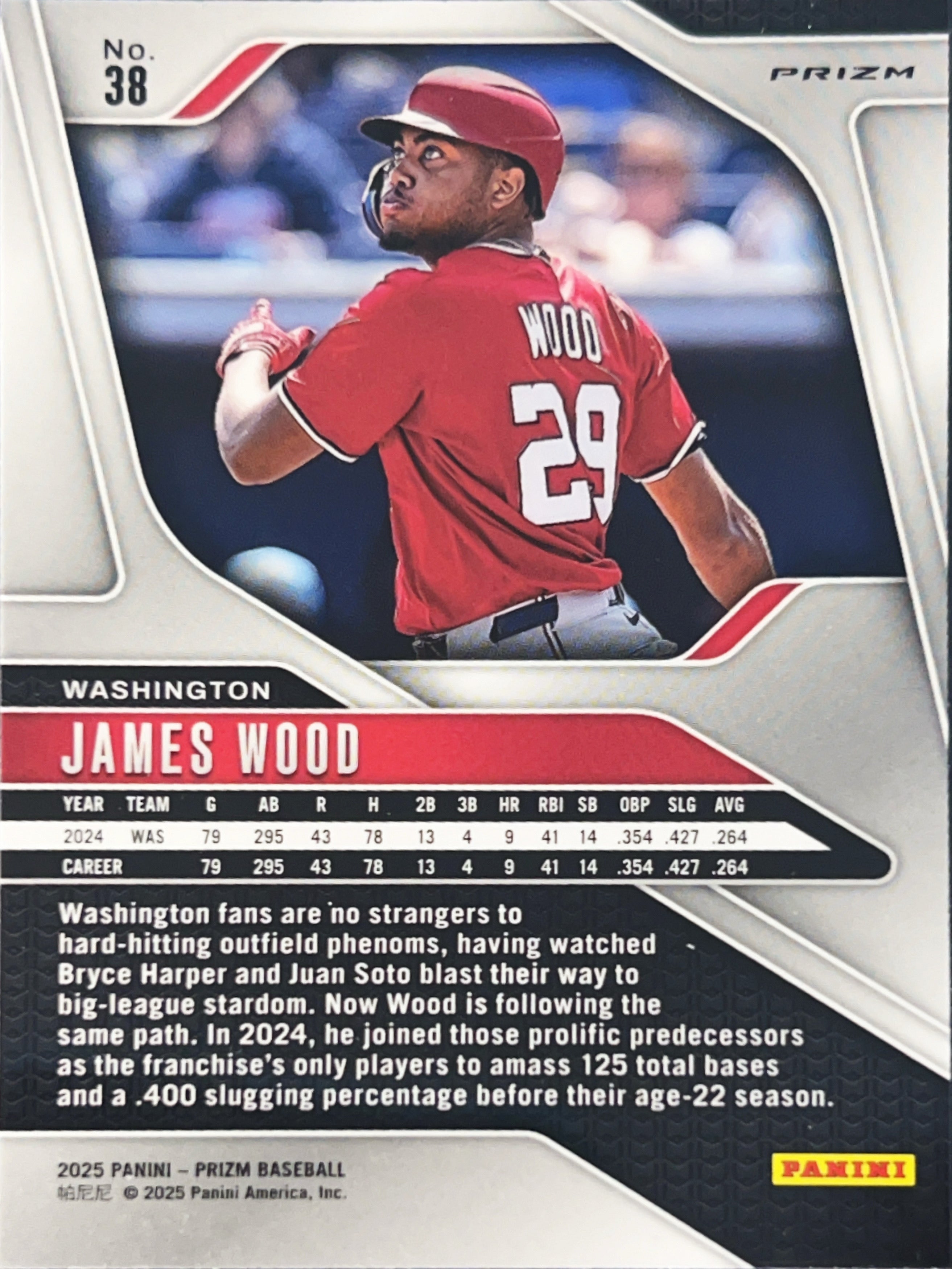 2025 Panini Prizm Baseball James Wood #38 Silver