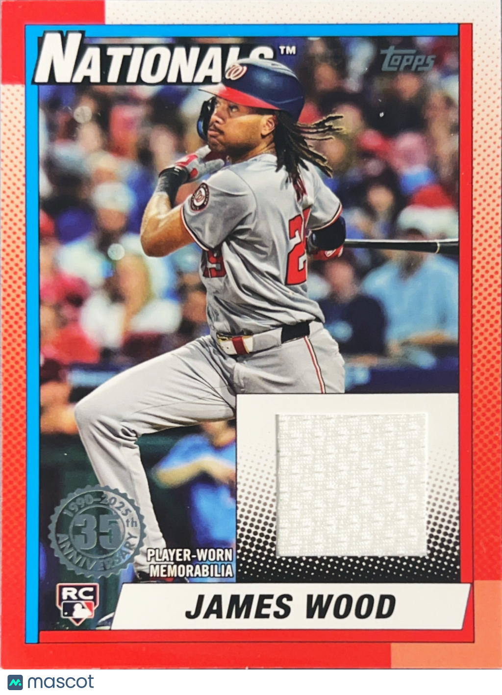 2025 Topps Baseball 1990 Topps Baseball Relic Card James Wood #89R-JWO Relic RC