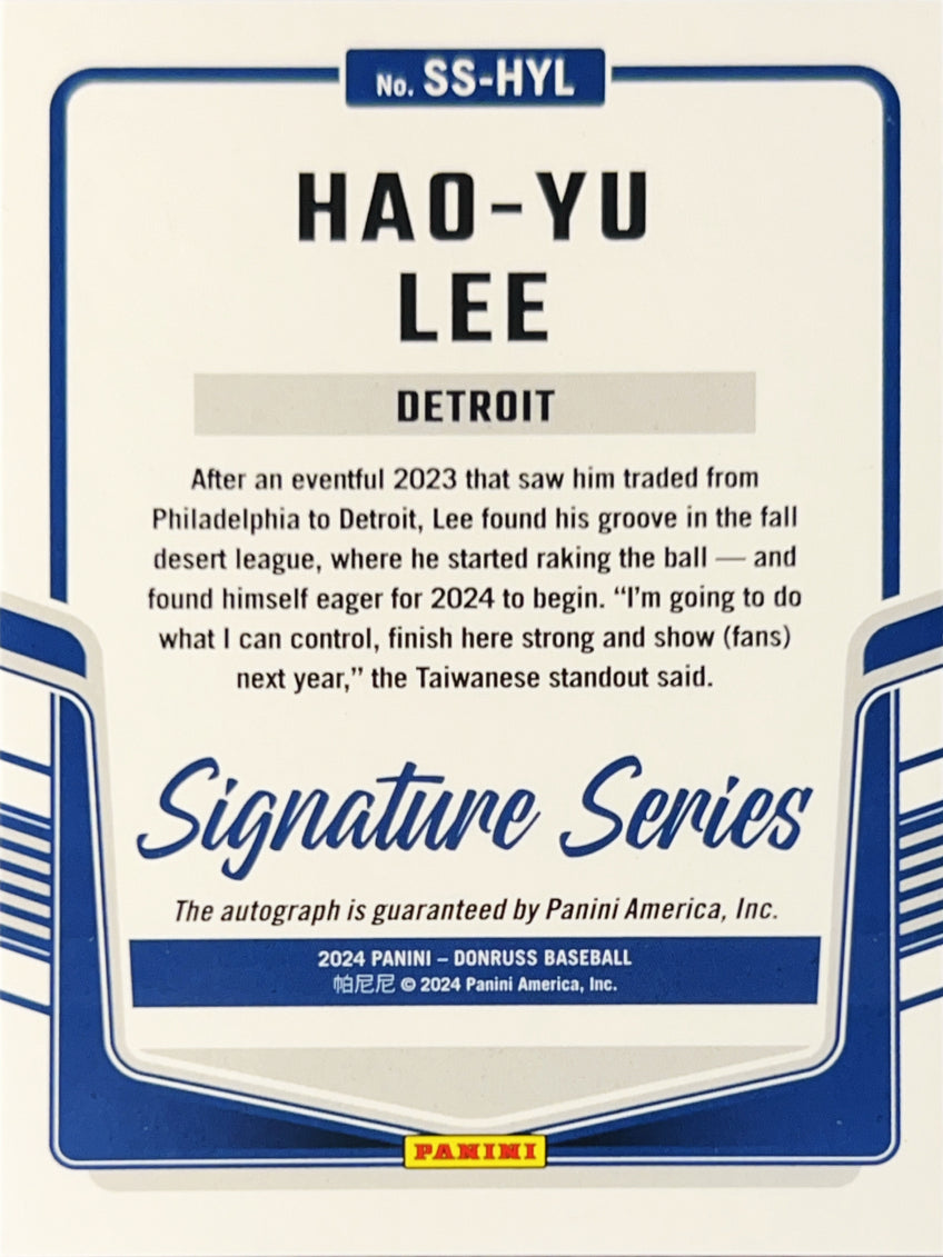 2024 Panini Donruss Signature Series Hao-Yu Lee #SS-HYL Holo