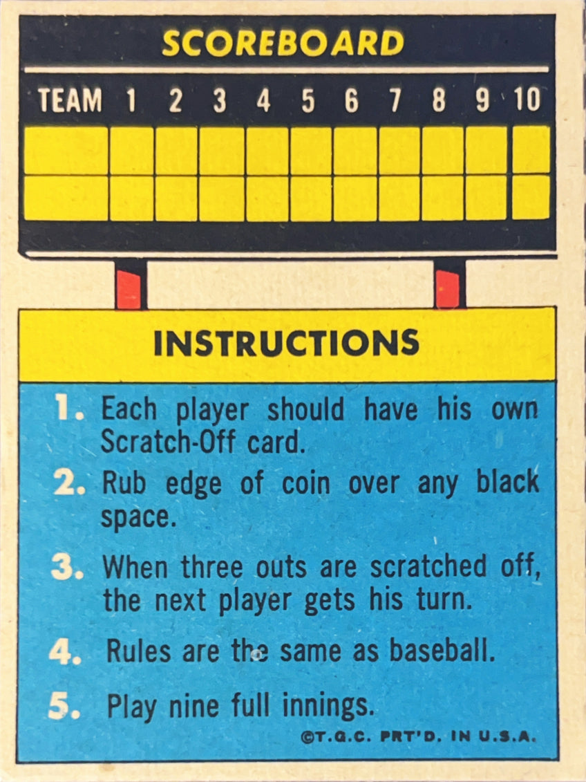 1970 Topps Scratch Offs Al Kaline