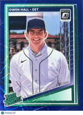 2025 Panini Donruss Optic Prizm Owen Hall #130 Blue Velocity Rated Prospect