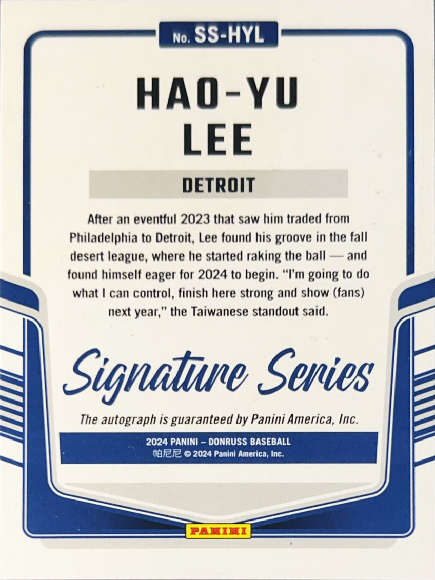 2024 Panini Donruss Baseball Signature Series Hao-Yu Lee #SS-HYL Holo Prizm