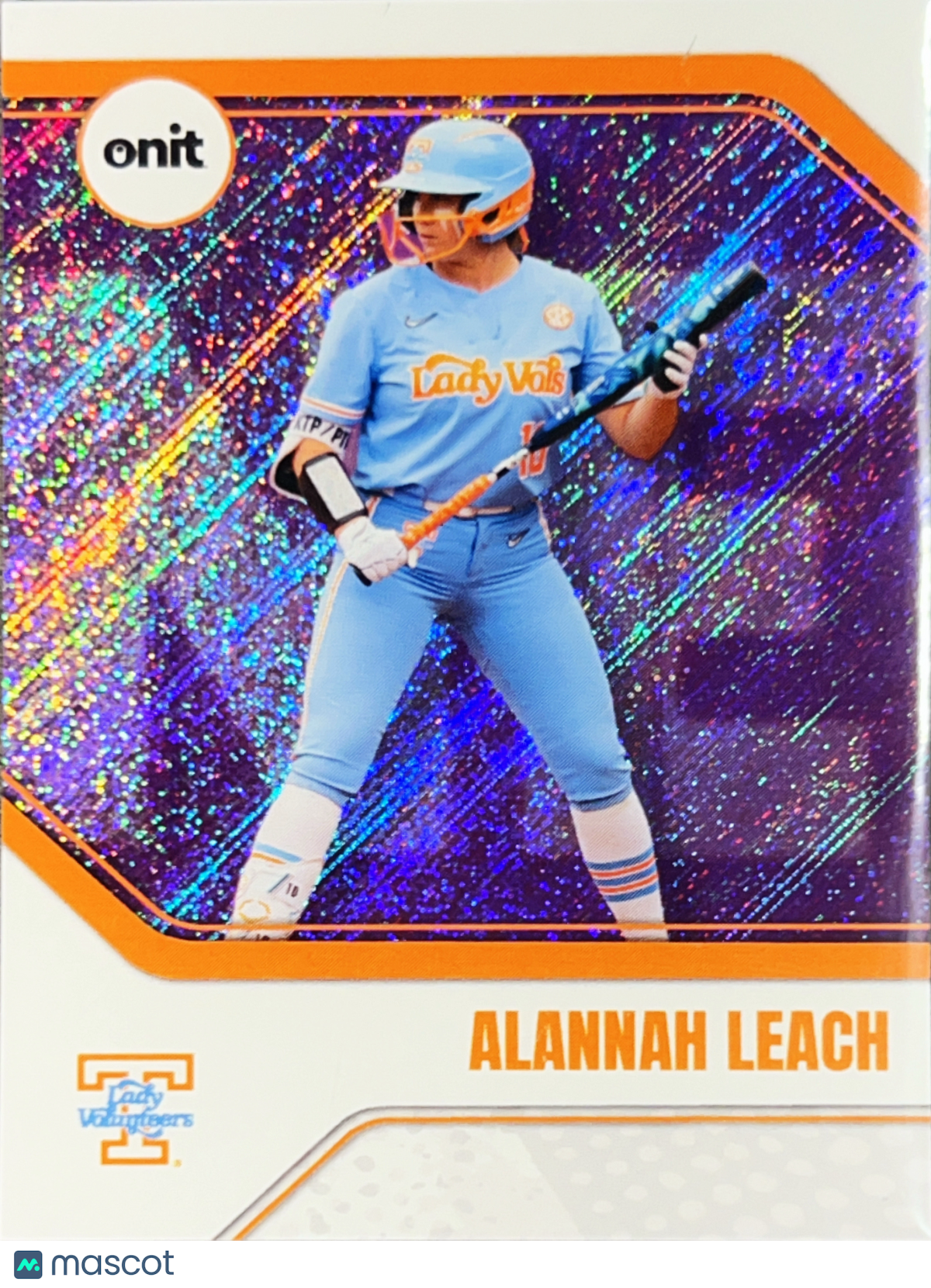 2026 ONIT Tennessee Lady Volunteers Softball Alannah Leach #B-1 Purple Laser