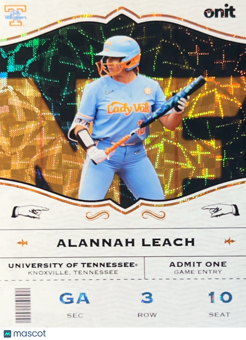 2026 Onit Tennessee Lady Vols Alannah Leach #GA-1 Gold Pattern
