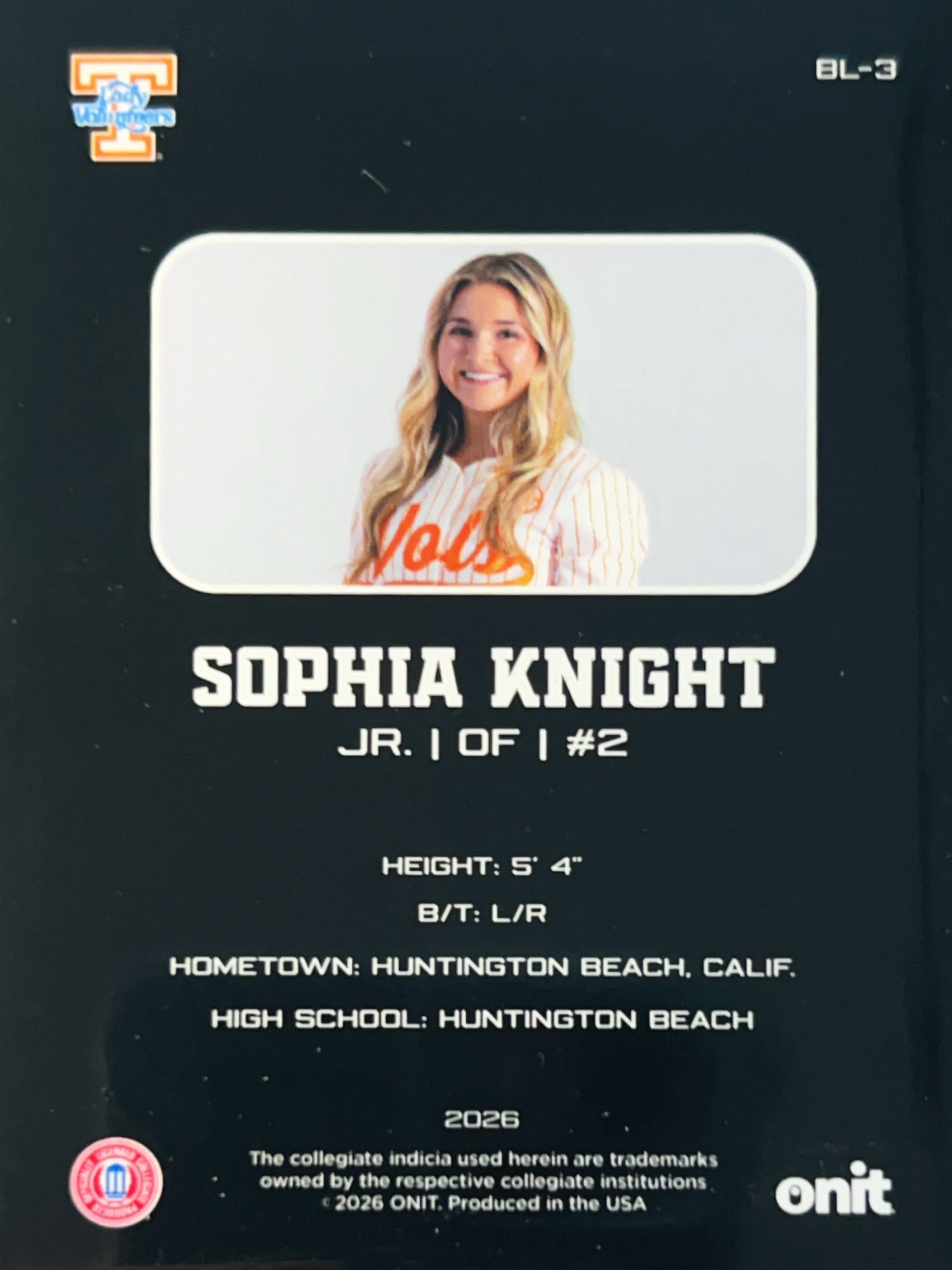 2026 ONIT Blackout Edition Sophia Knight #BL-3