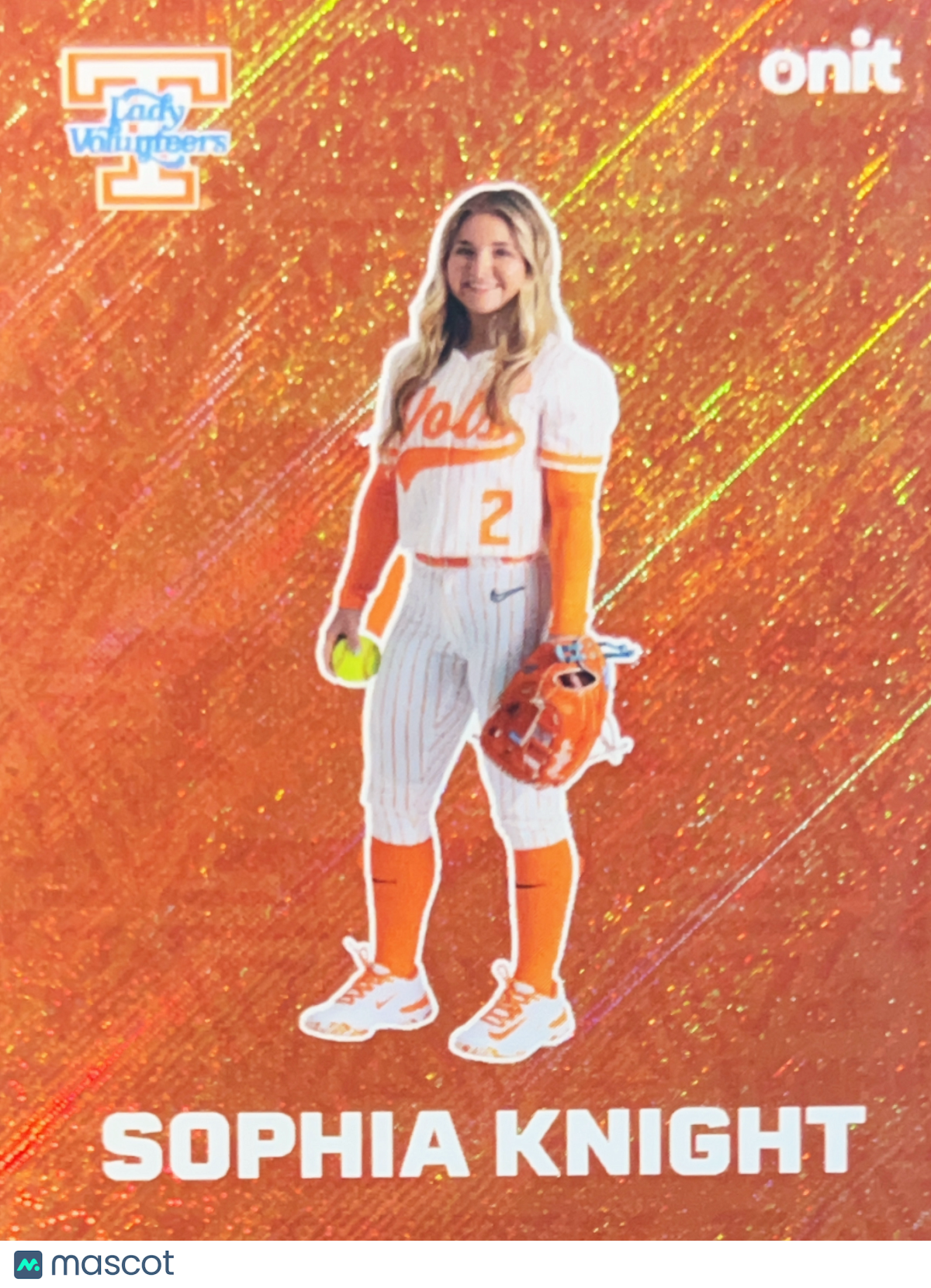 2026 ONIT Tennessee Lady Volunteers Sophia Knight #F-7 Orange Sparkle