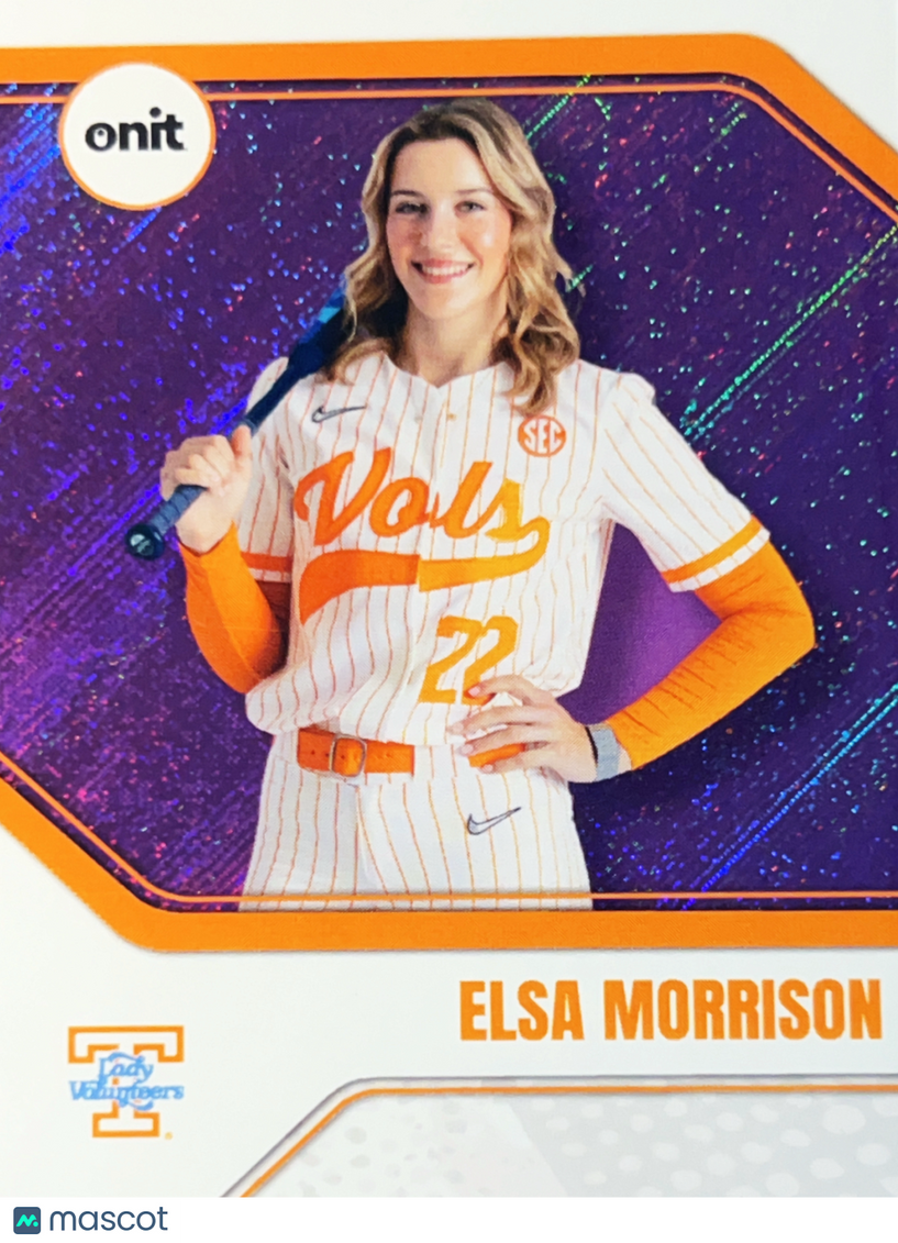2026 ONIT Tennessee Lady Volunteers Softball Elsa Morrison #B-6 Purple Sparkle