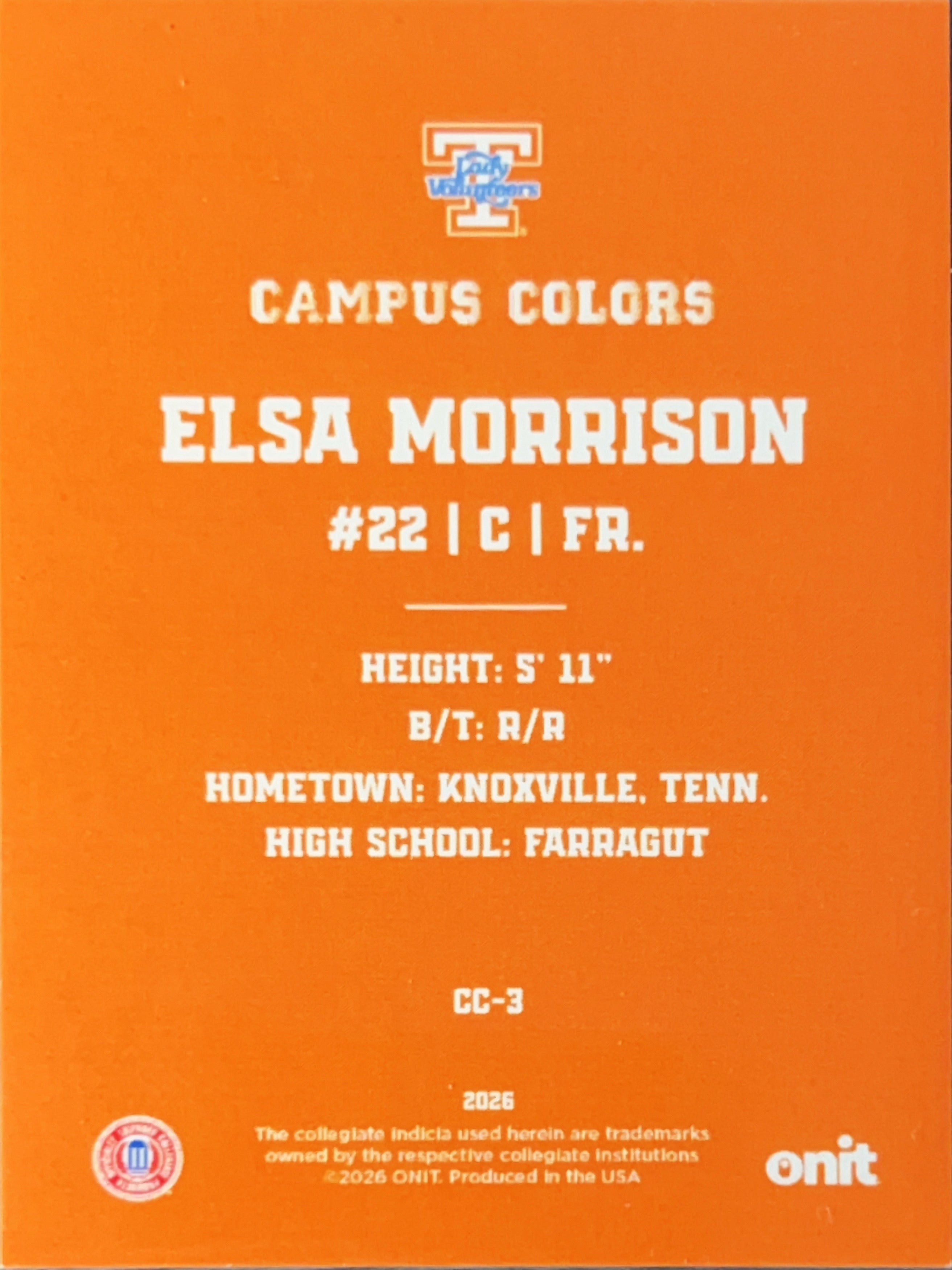 2026 ONIT Campus Colors Elsa Morrison #CC-3 Orange Sparkle