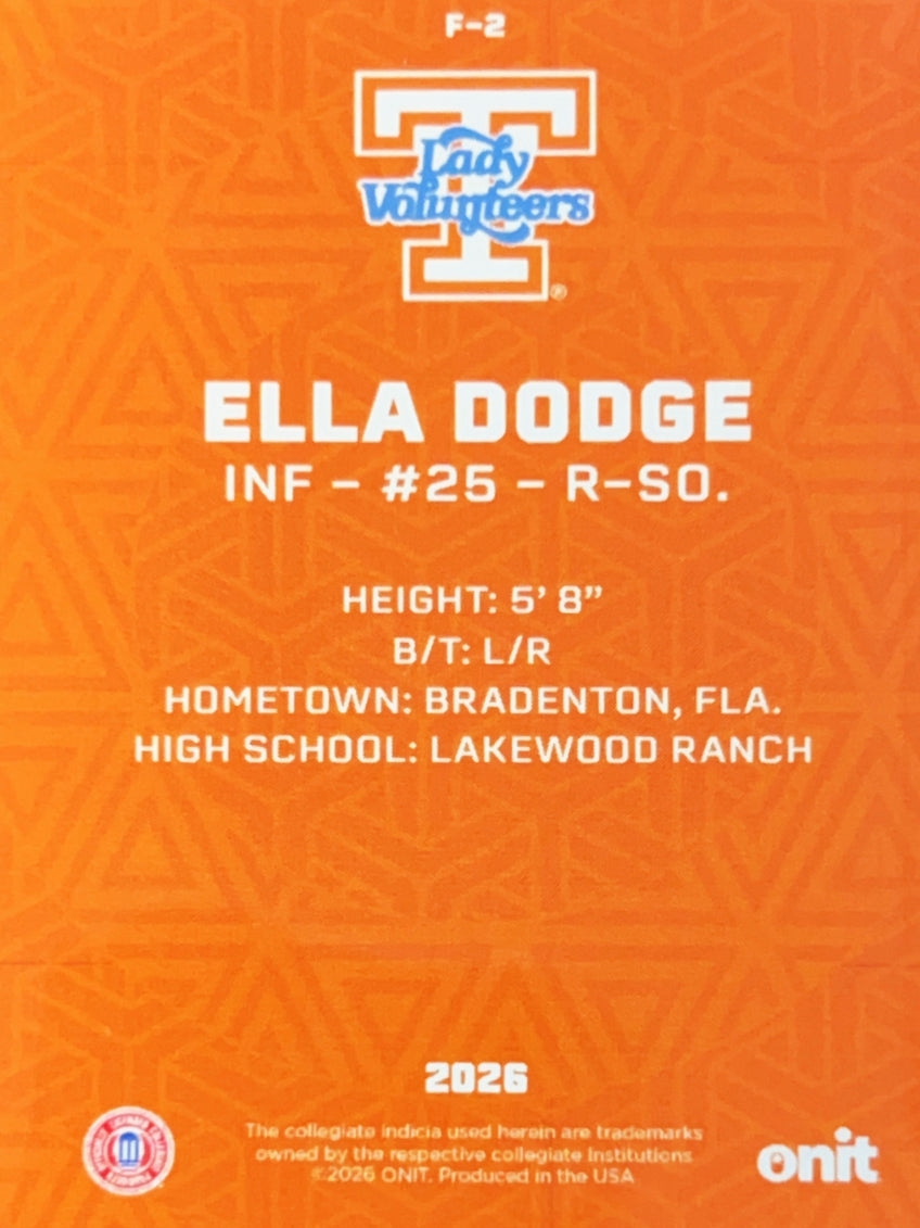 2026 ONIT Ella Dodge #F-2 Orange Sparkle