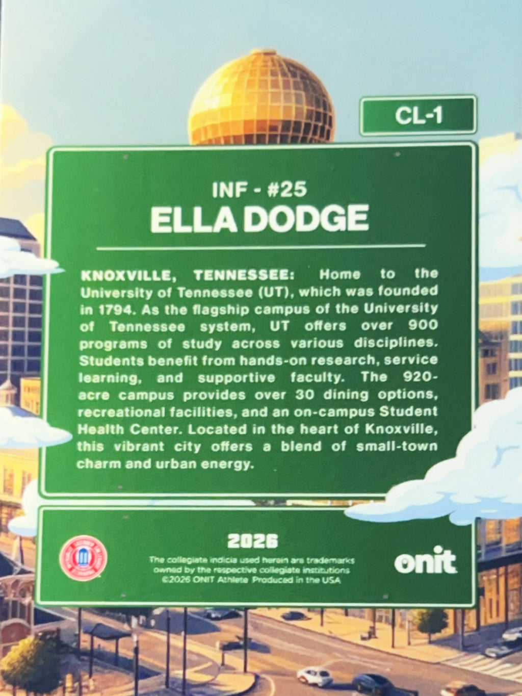 2026 ONIT City Limits Ella Dodge #CL-1 Daytime