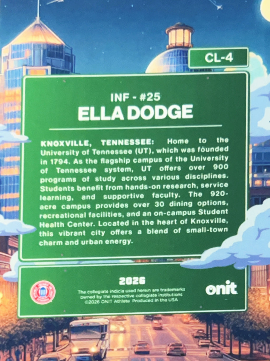 2026 Onit City Limits Ella Dodge #CL-4 Midnight