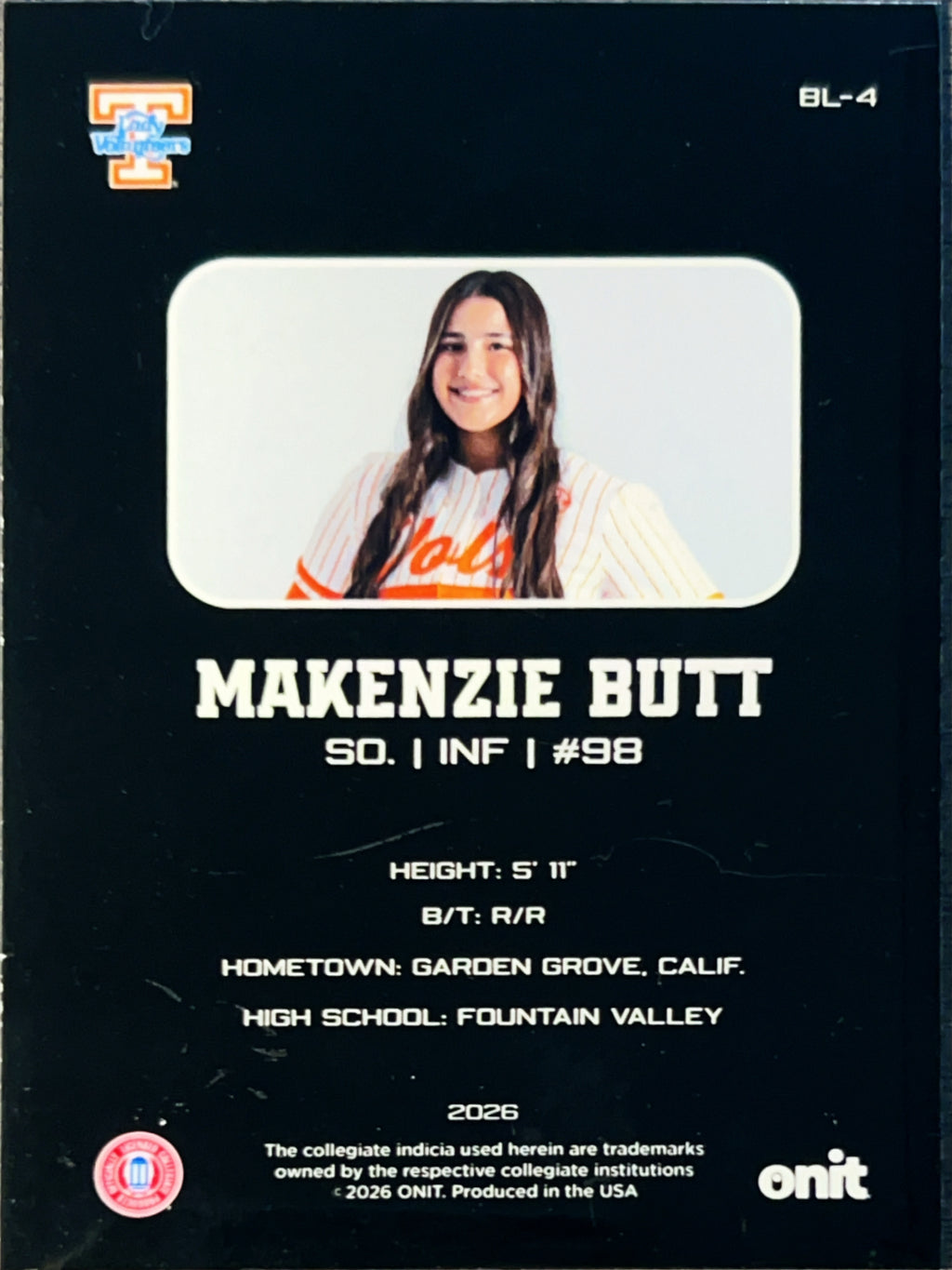 2026 ONIT Blackout Edition Makenzie Butt #BL-4