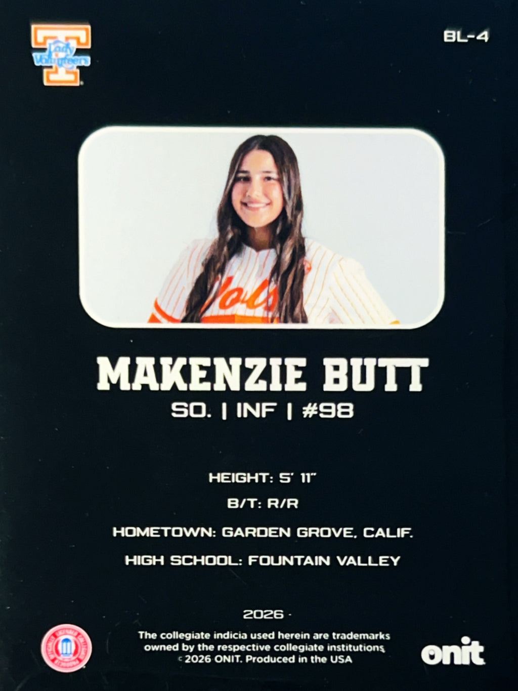 2026 ONIT Blackout Edition Makenzie Butt #BL-4