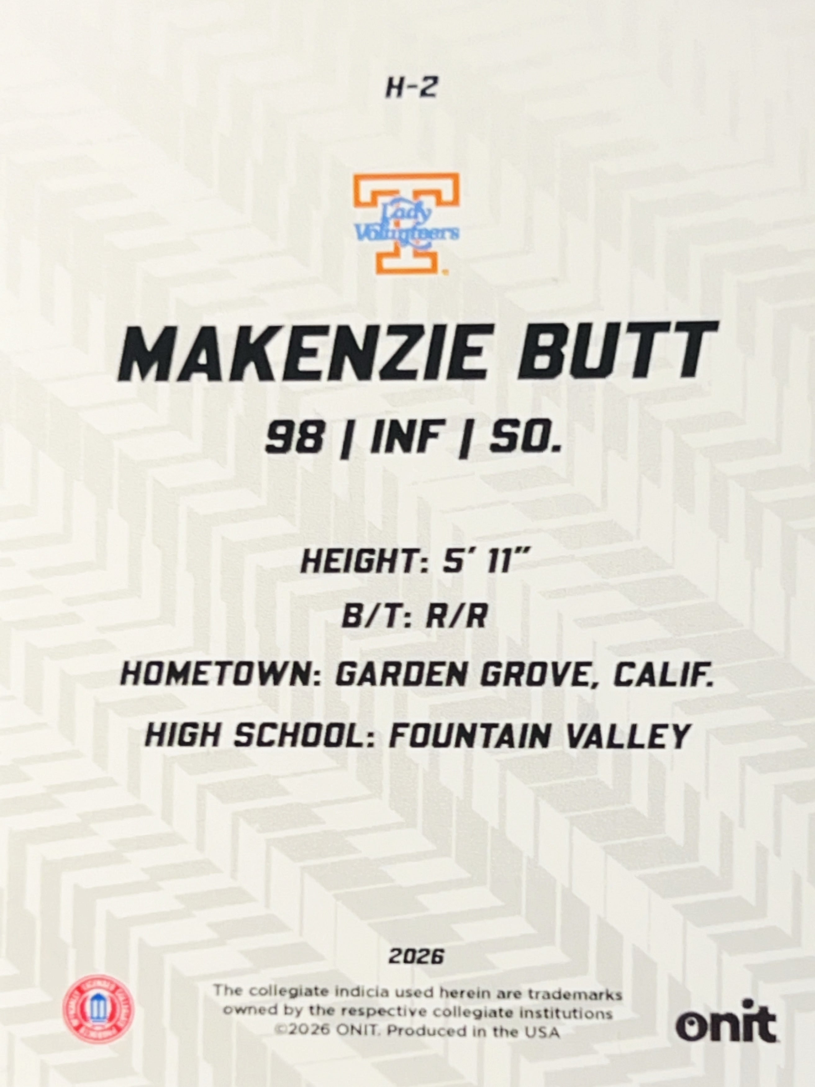 2026 ONIT Hype Makenzie Butt #H-2 Orange