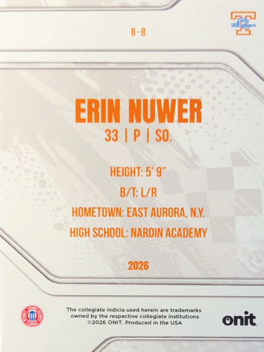 2026 ONIT Erin Nuwer #B-8 Orange Sparkle