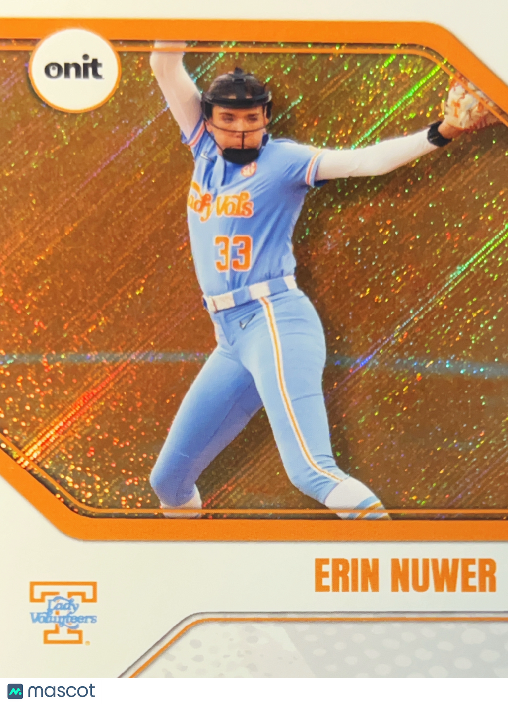 2026 ONIT Tennessee Lady Volunteers Erin Nuwer #B-8 Orange Sparkle