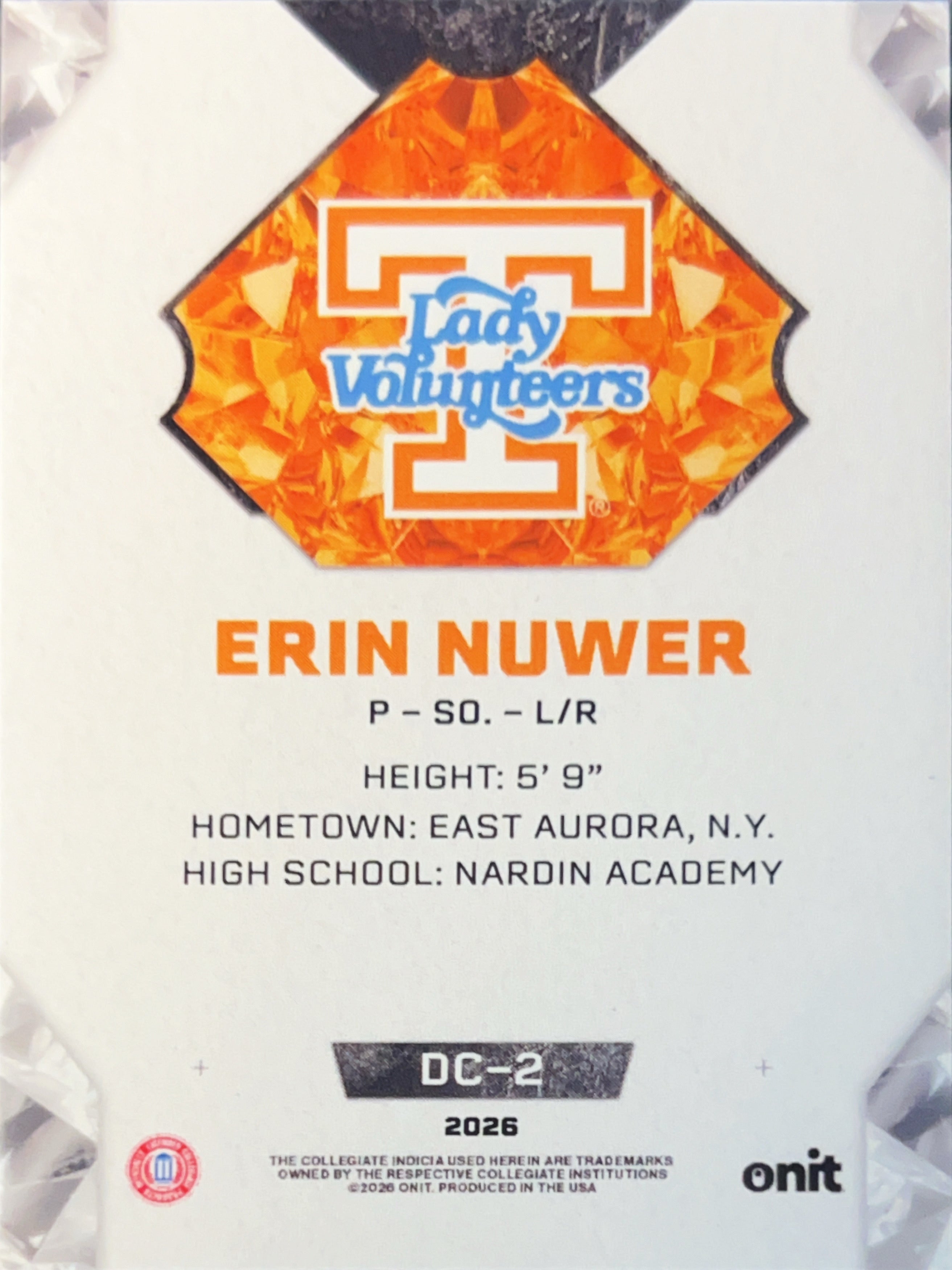 2026 Onit Diamond Cut Erin Nuwer #DC-2