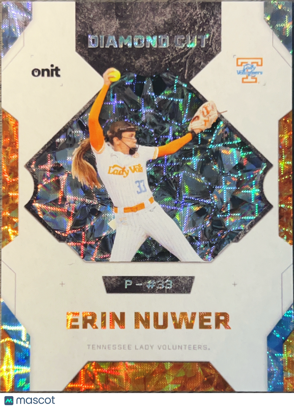 2026 Onit Diamond Cut Erin Nuwer #DC-2 Orange Cracked Ice