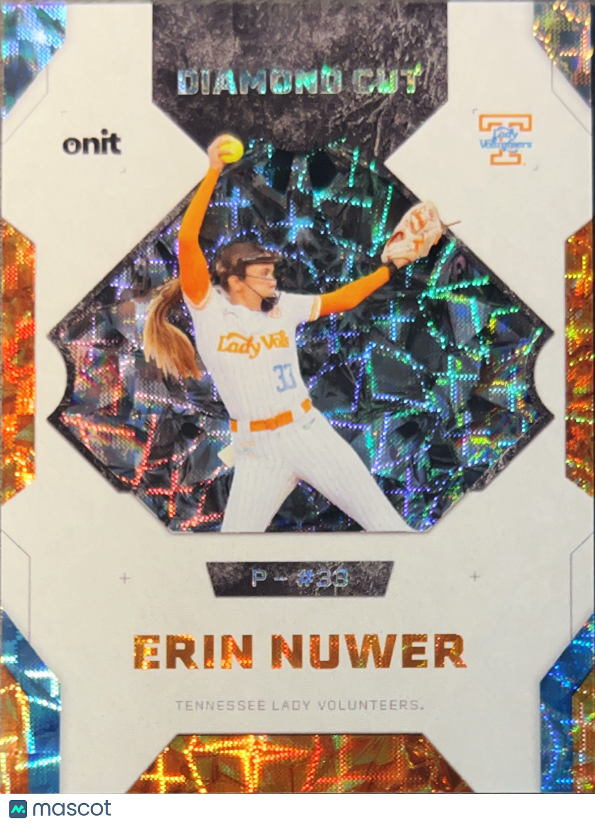 2026 Onit Diamond Cut Erin Nuwer #DC-2 Orange Cracked Ice