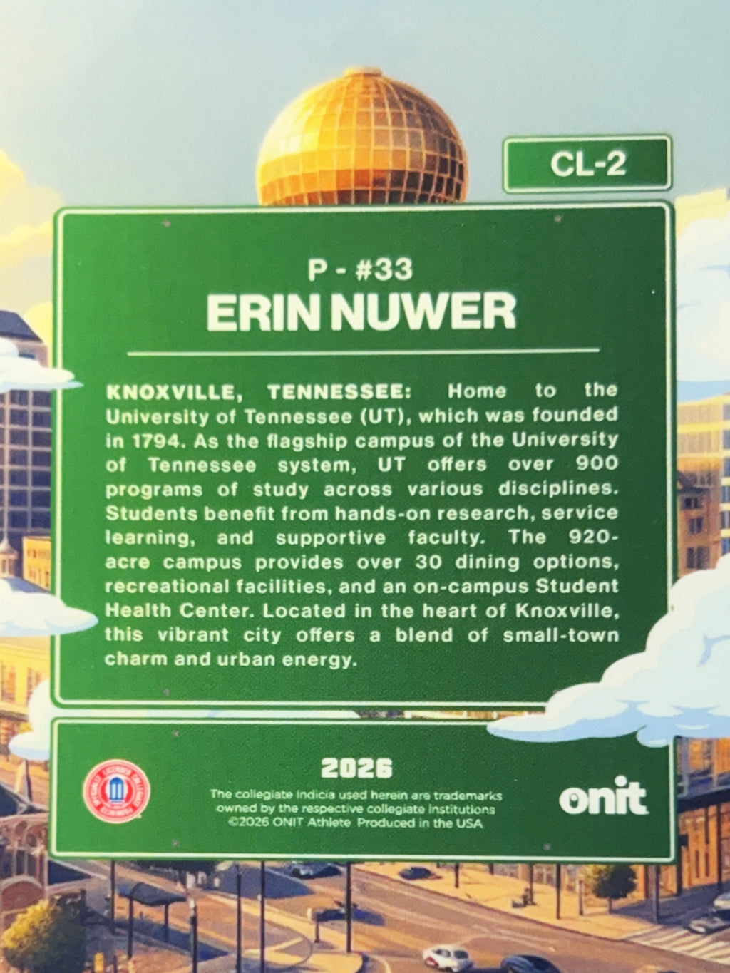 2026 ONIT City Limits Erin Nuwer #CL-2 Daytime