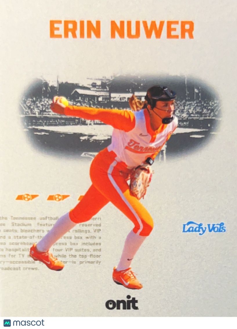 2026 ONIT Tennessee Lady Vols Softball Erin Nuwer #VS-3