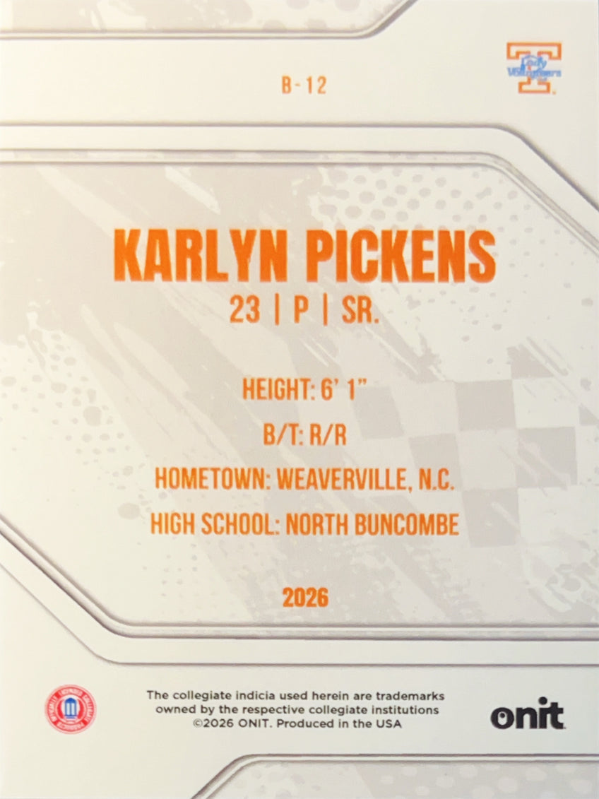 2026 ONIT Karlyn Pickens #B-12 Orange Sparkle