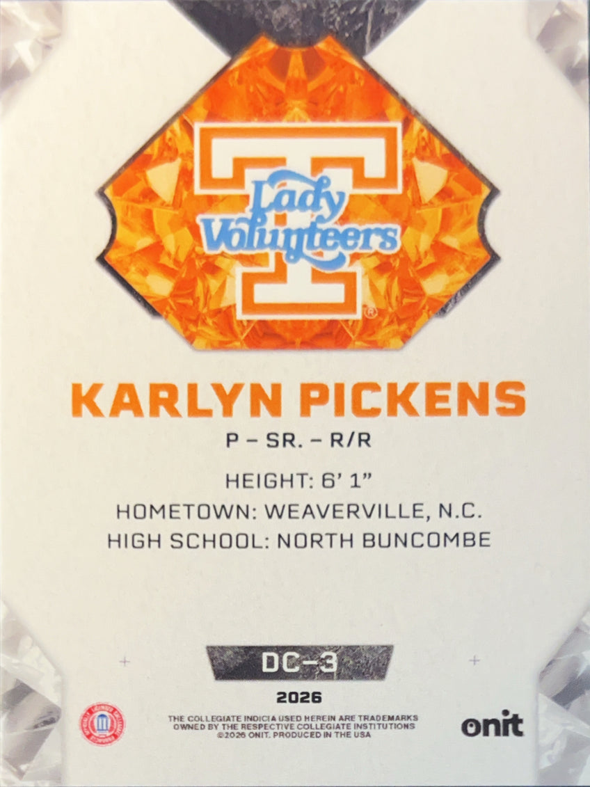 2026 ONIT Tennessee Lady Volunteers Diamond Cut Karlyn Pickens #DC-3
