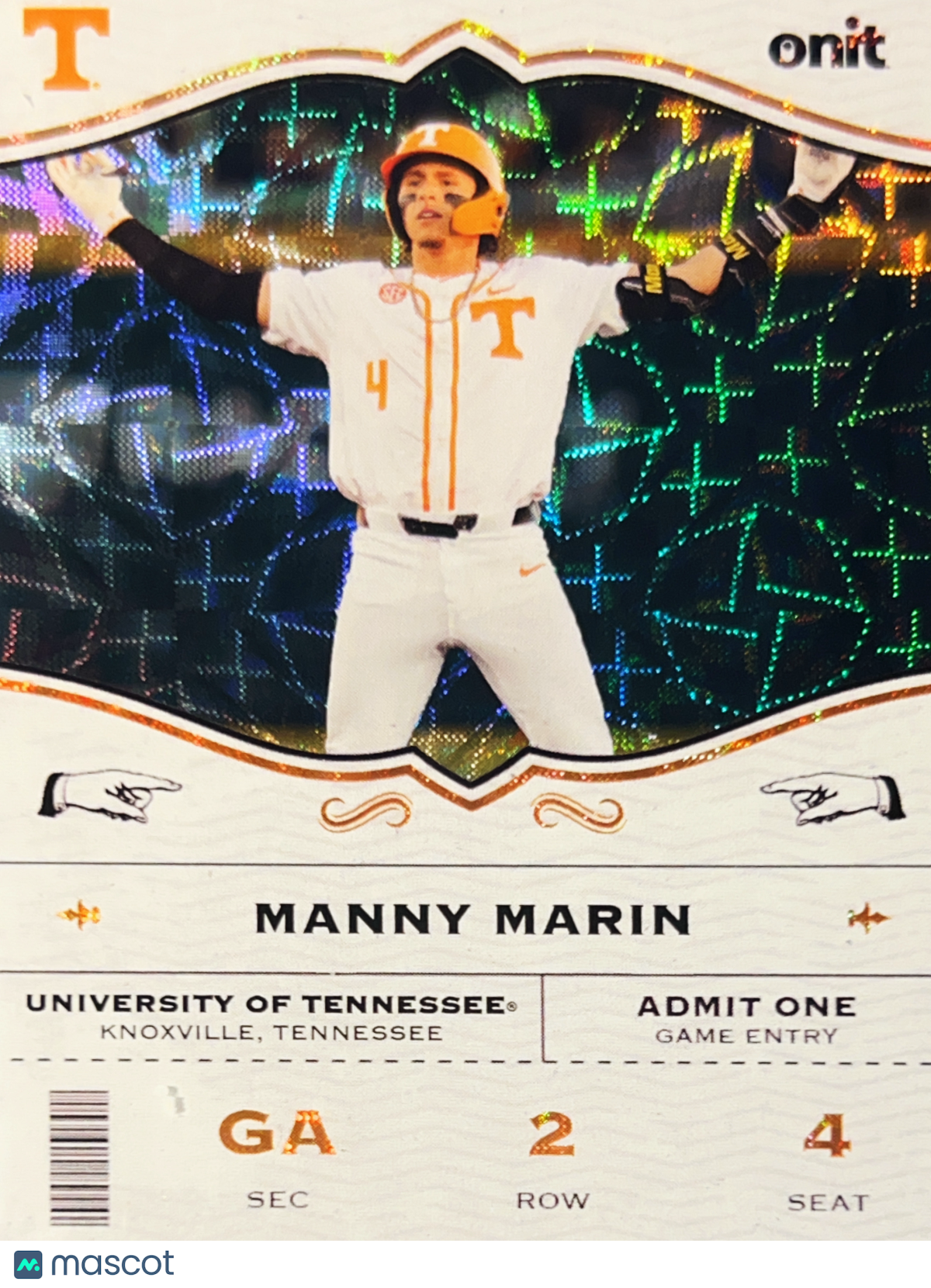 2026 Onit Tennessee Baseball Manny Marin #GA-5 Holographic