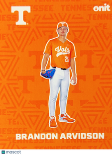 2026 ONIT Tennessee Baseball Brandon Arvidson #F-1